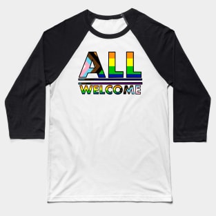 Welcome All Progress Pride Baseball T-Shirt